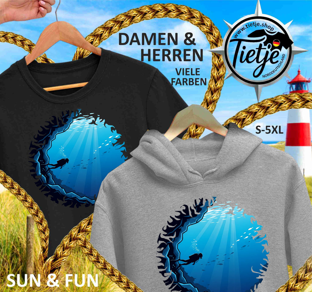 FUN & SUN - TAUCHEN - schwatt  - Damen Premiumshirt