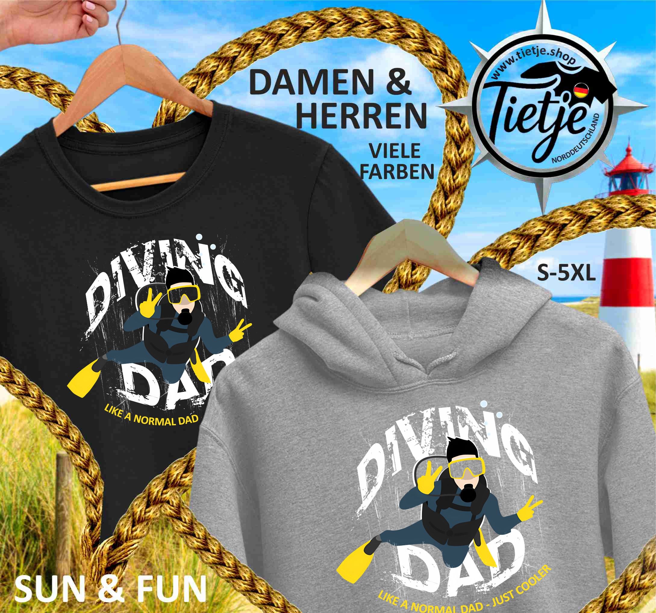 FUN & SUN - TAUCHEN - DIVING DAD  - Herren Shirt
