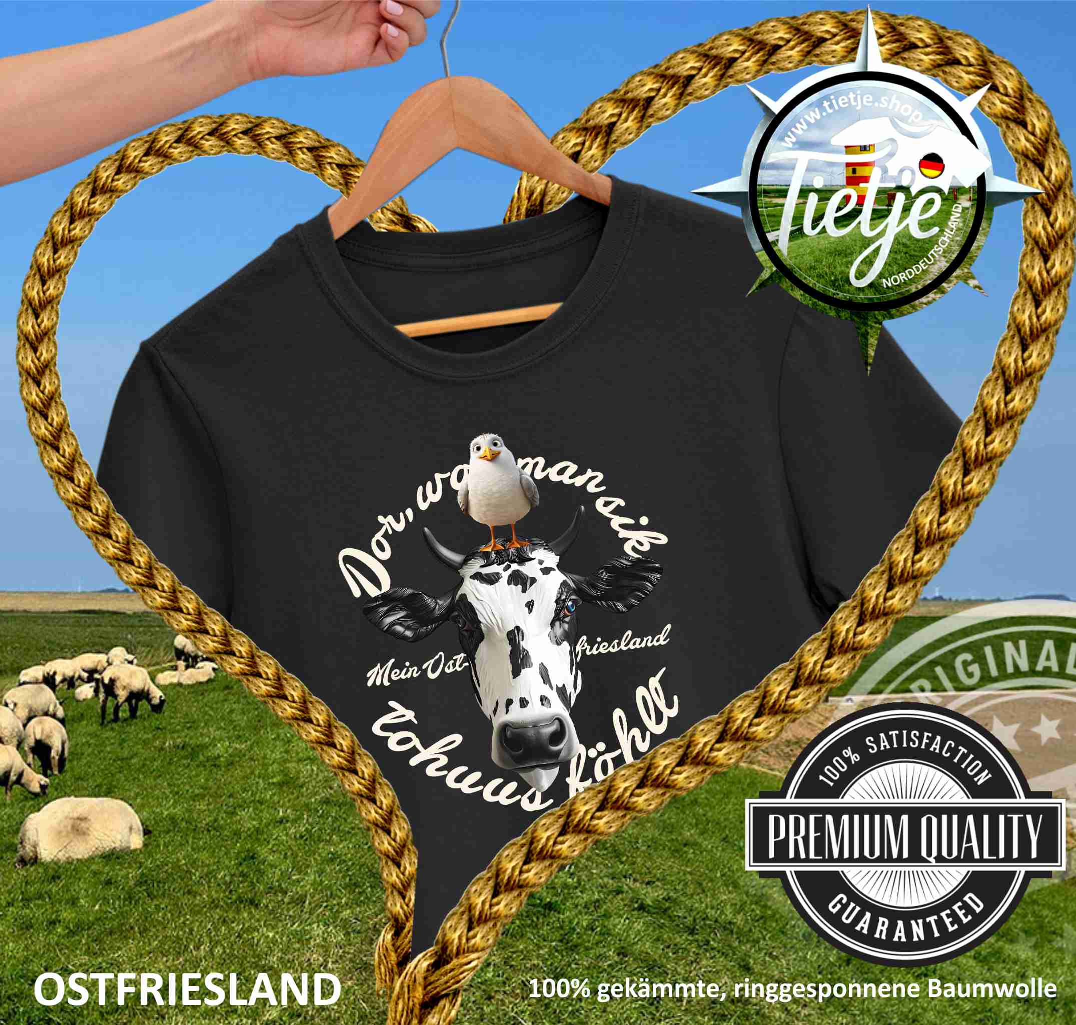 OSTFRIESLAND -  TORHUUS - weiß  - Herren Shirt