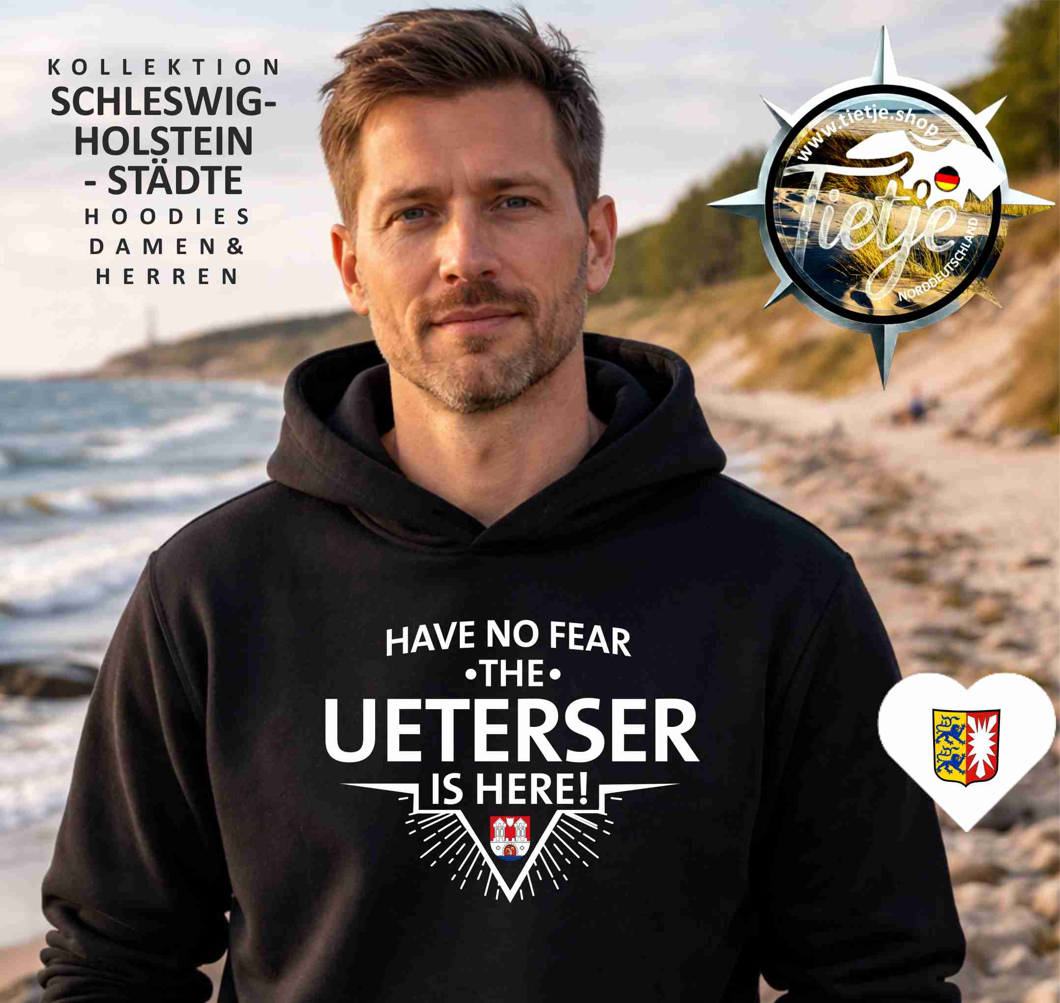 SCHLESWIG-HOLSTEIN - Städte - UETERSER  - Unisex Kapuzenpullover Hoodie