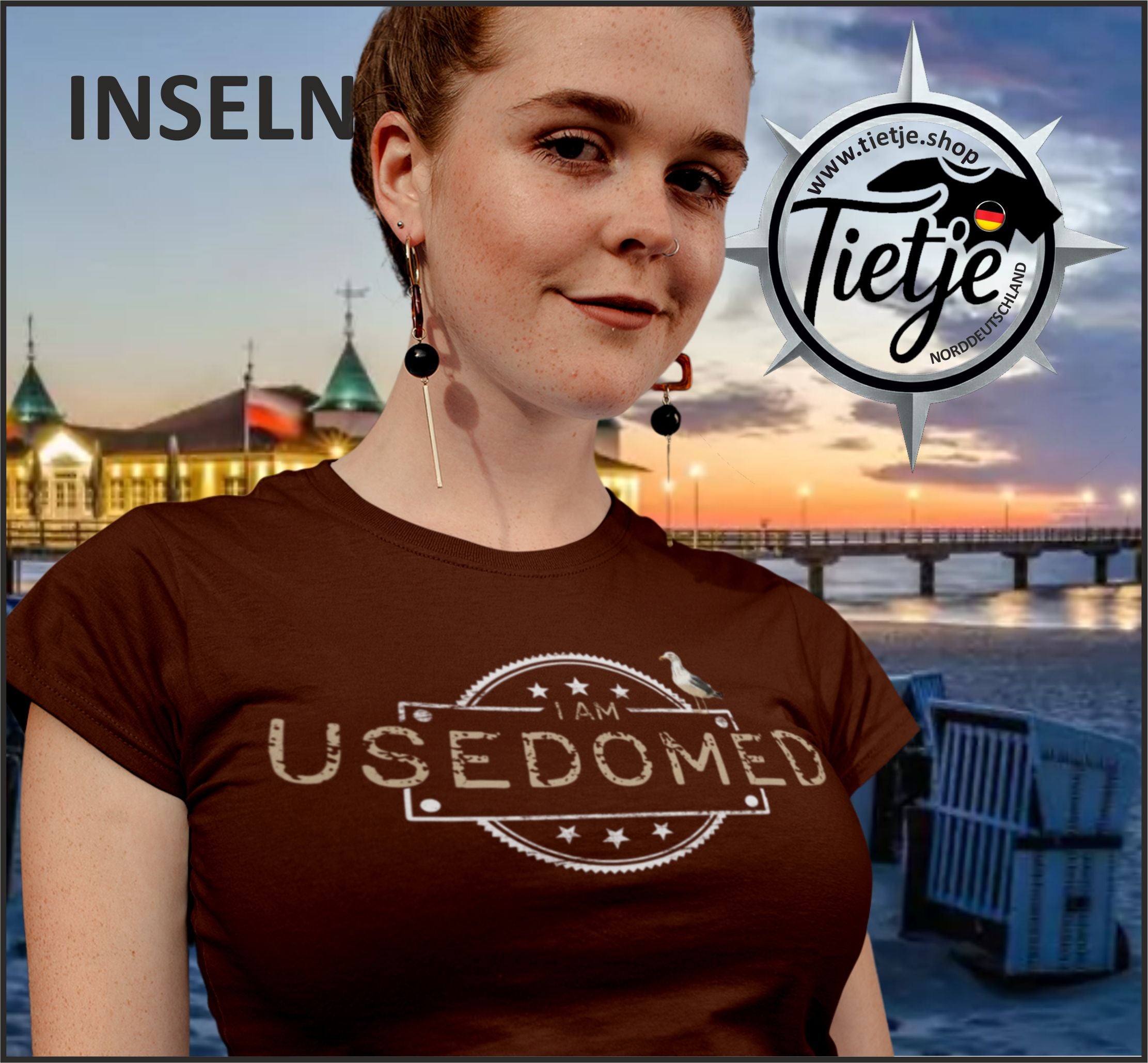 INSELN - USEDOMED  - Damen Premiumshirt