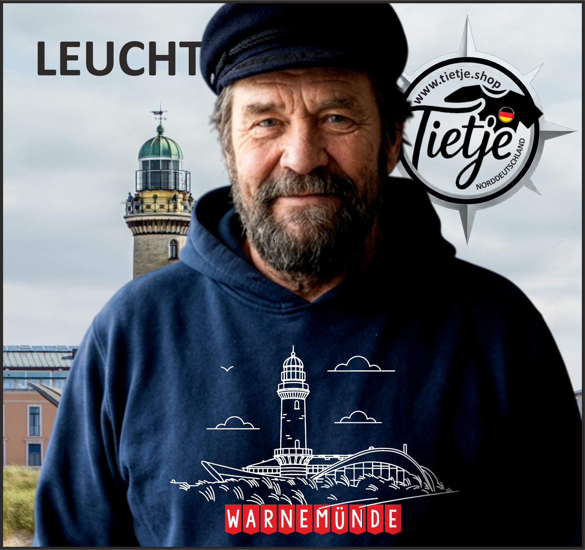 MECKLENBURG-VORPOMMERN - LEUCHTTÜRME - WARNEMÜNDE  - Unisex Kapuzenpullover Hoodie