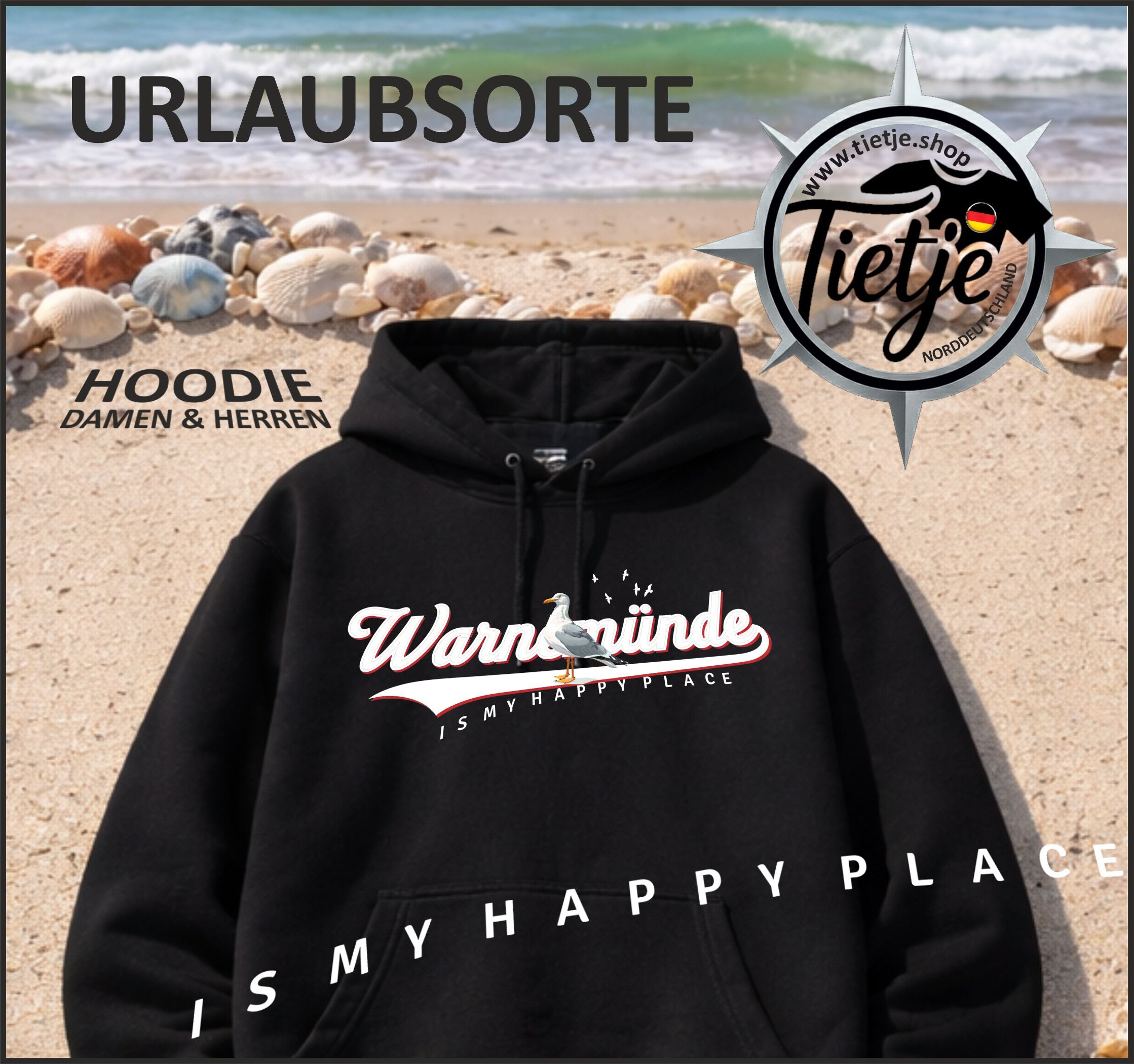 MECKLENBURG-VORPOMMERN - Warnemünde  - Unisex Kapuzenpullover Hoodie