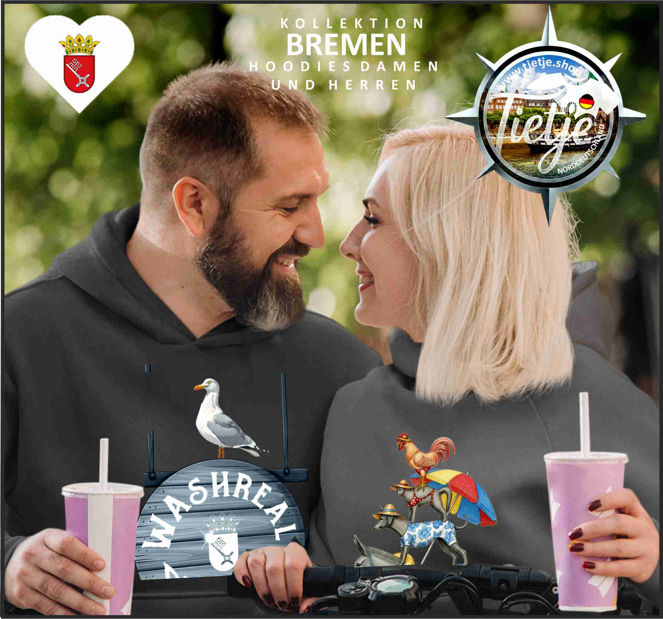 BREMEN - WASHREAL BREMER  - Unisex Kapuzenpullover Hoodie