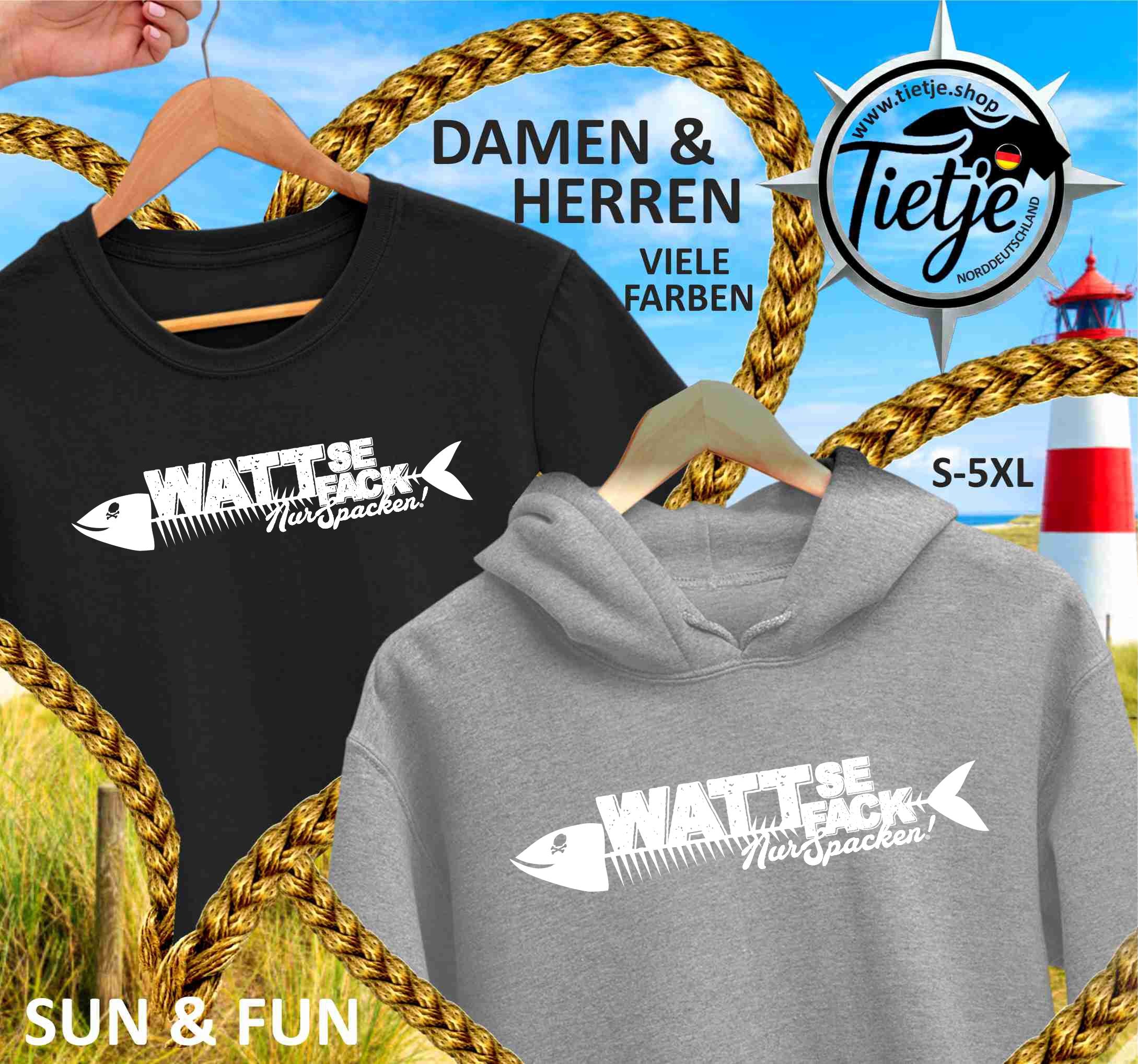 FUN & SUN - WATTSEFACK! - schwatt   - Unisex Kapuzenpullover Hoodie