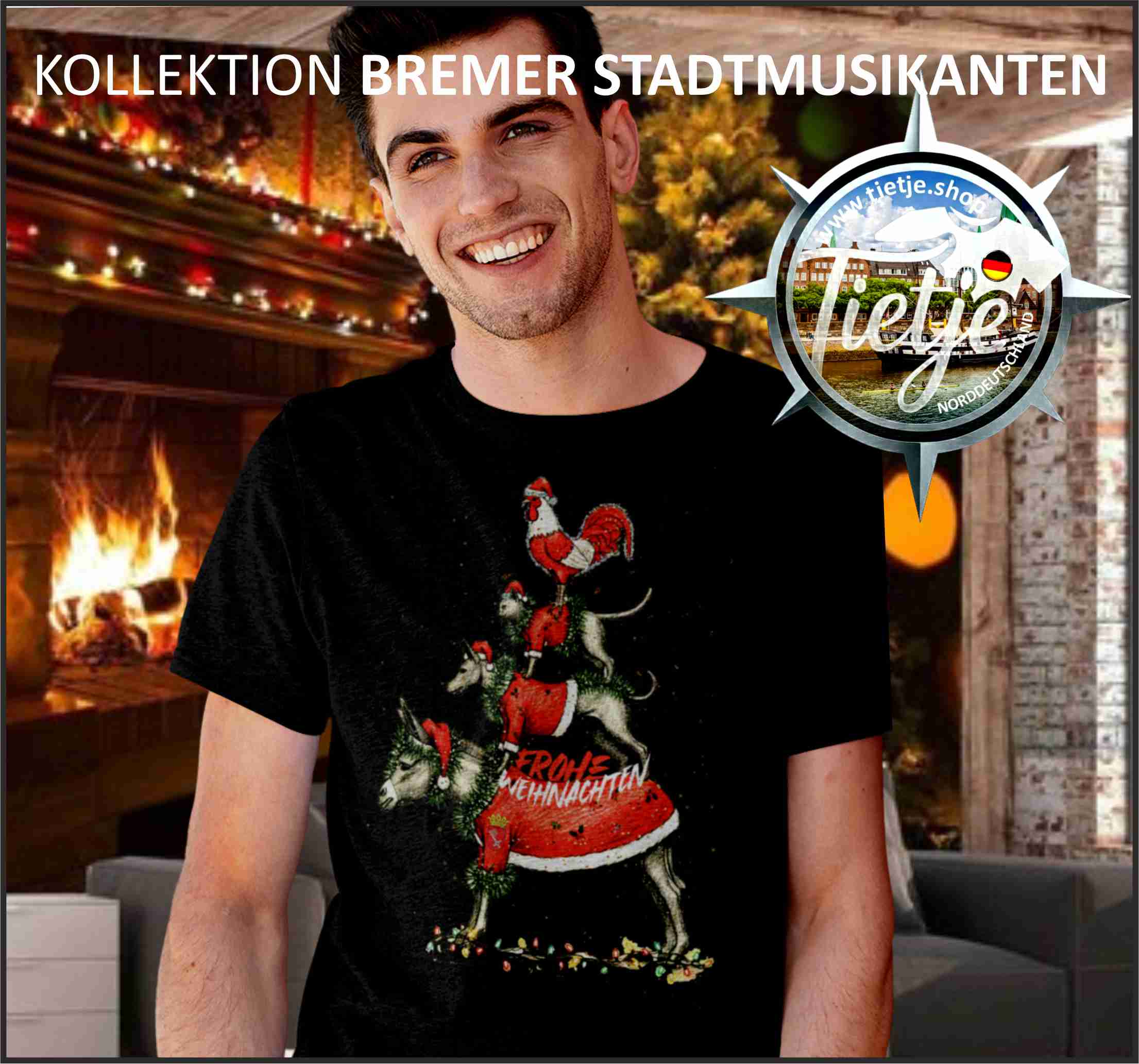 BREMEN - Stadtmusikanten - Frohe WEIHNACHTEN  - Herren Shirt