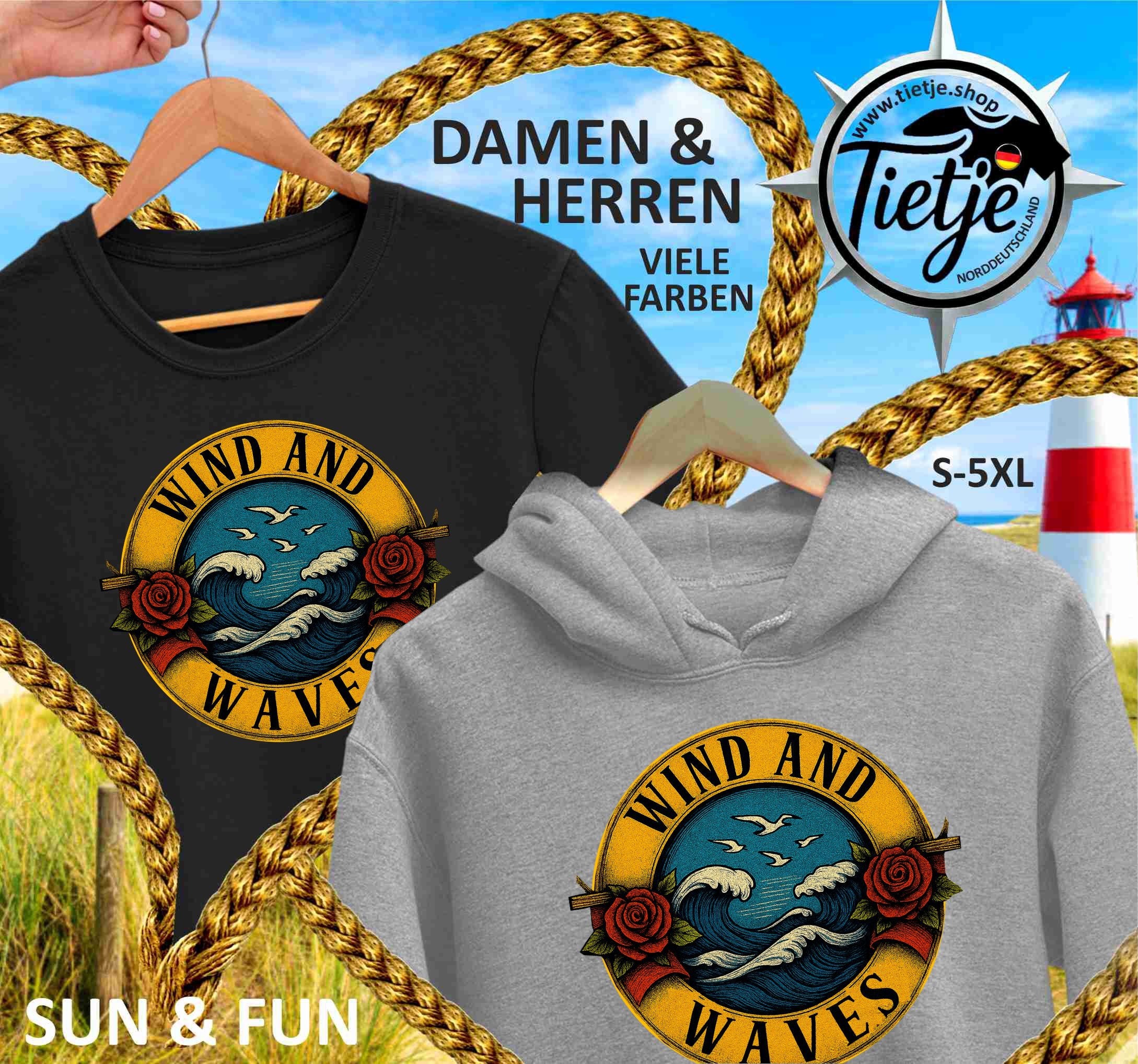 FUN & SUN - WIND AND WAVES  - Herren Shirt
