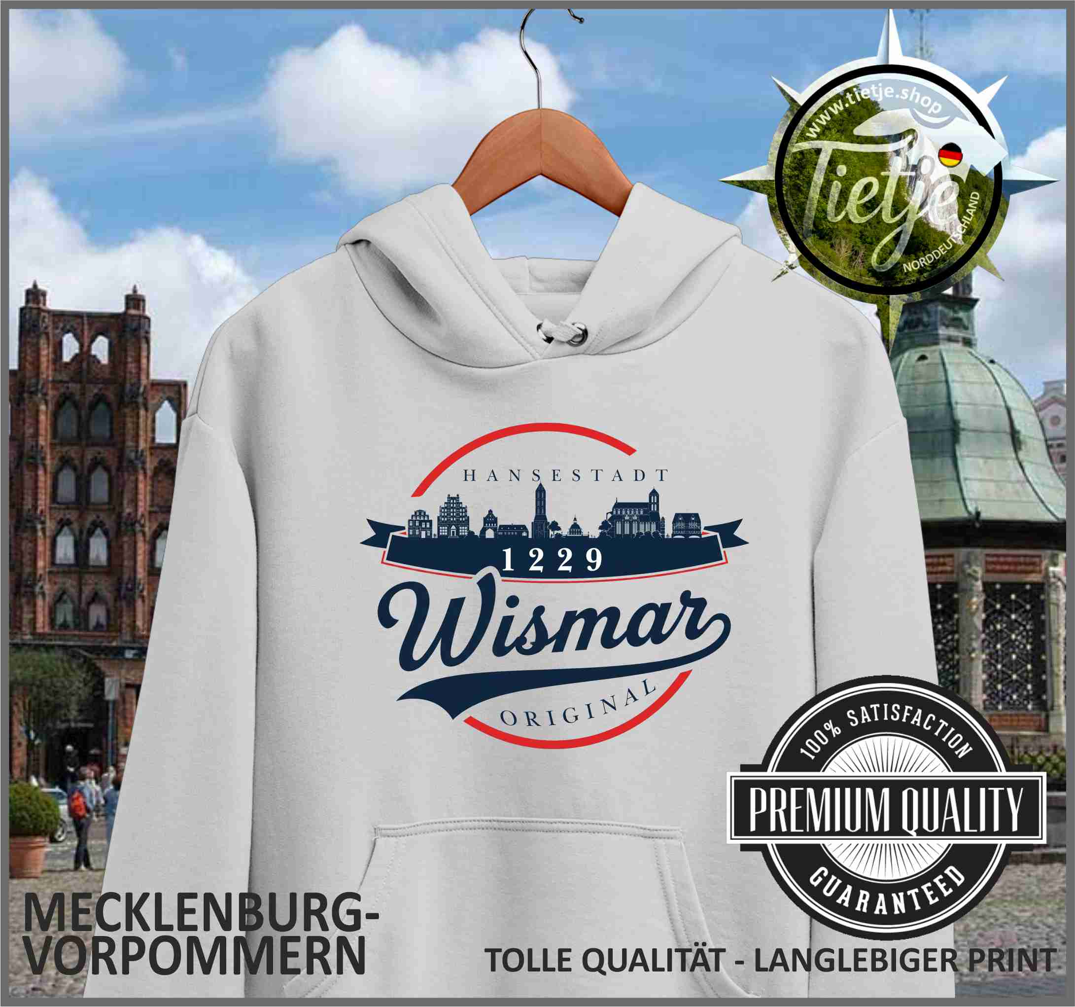 MECKLENBURG-VORPOMMERN - Städte - WISMAR  - Unisex Kapuzenpullover Hoodie