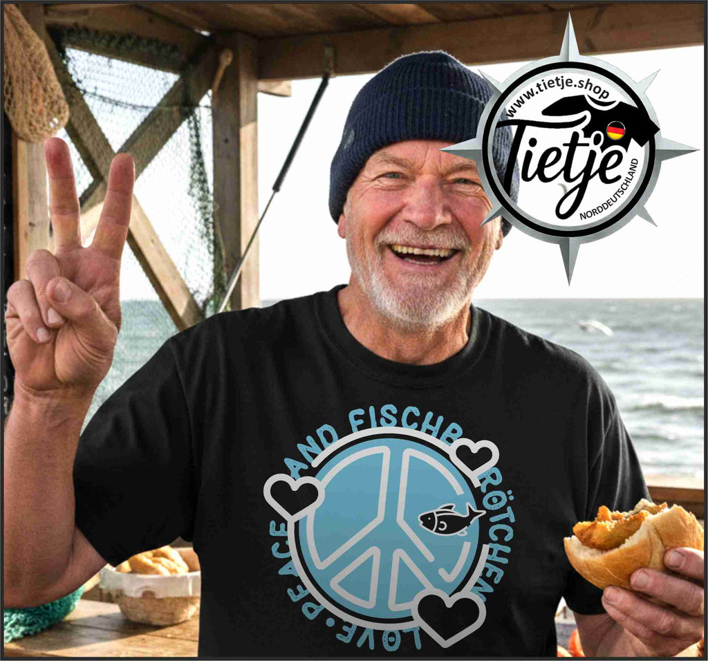 FUN & SUN - LOVE-PEACE & FISCHBRÖTCHEN  - Herren Shirt