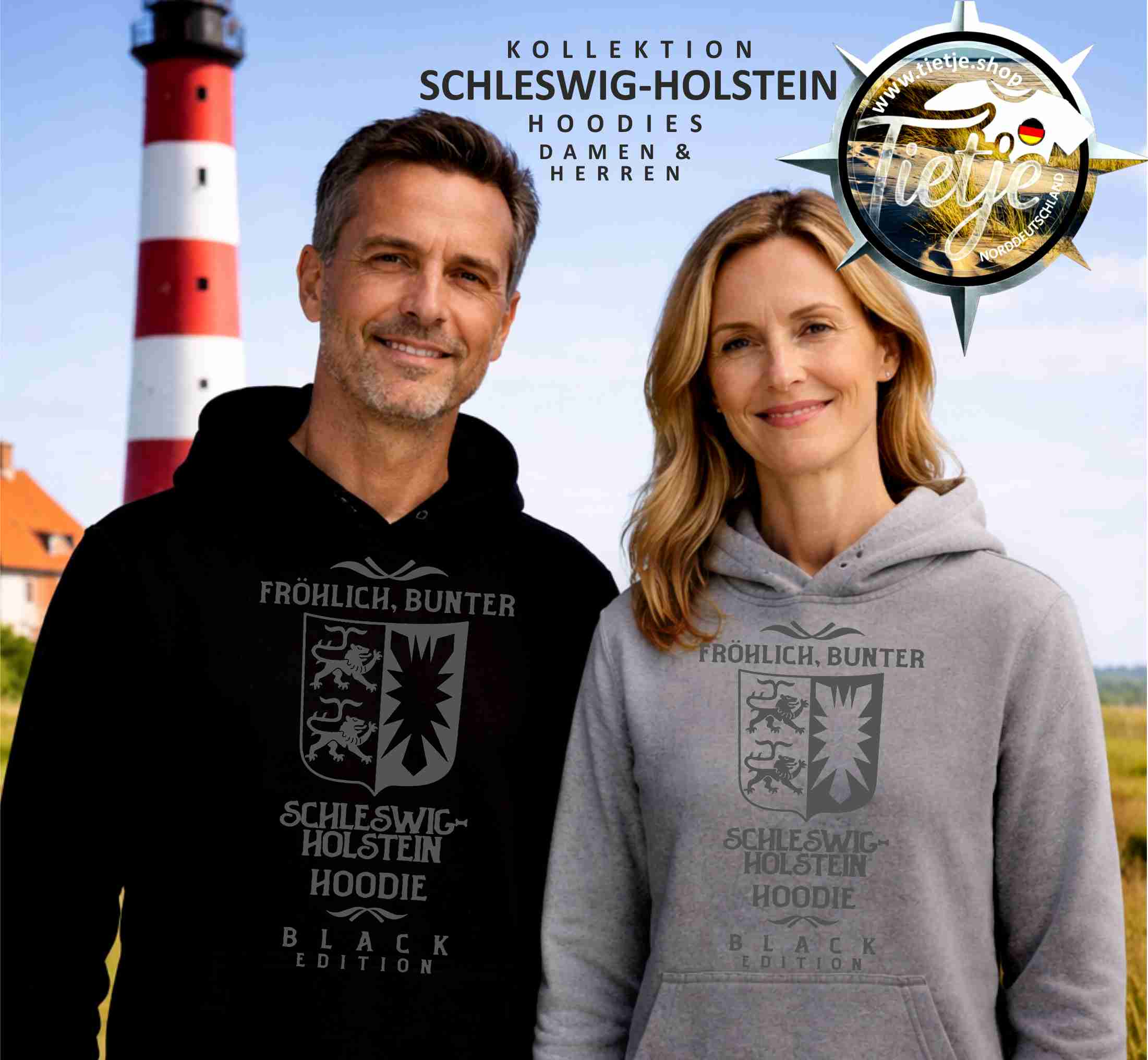 SCHLESWIG-HOLSTEIN - BLACK EDITION  - Unisex Kapuzenpullover Hoodie