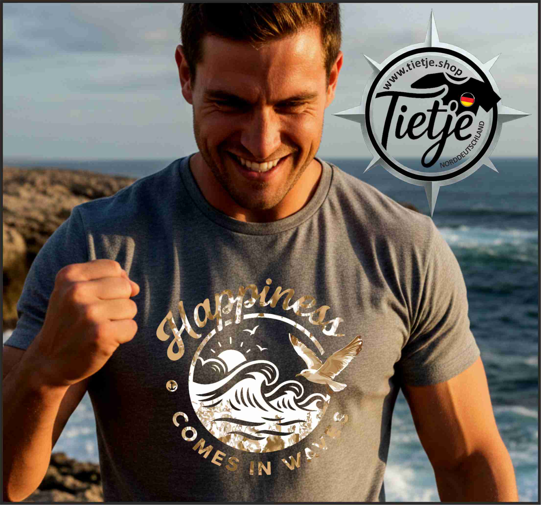 FUN & SUN - HAPPINESS comes in WAVES  - Herren Shirt