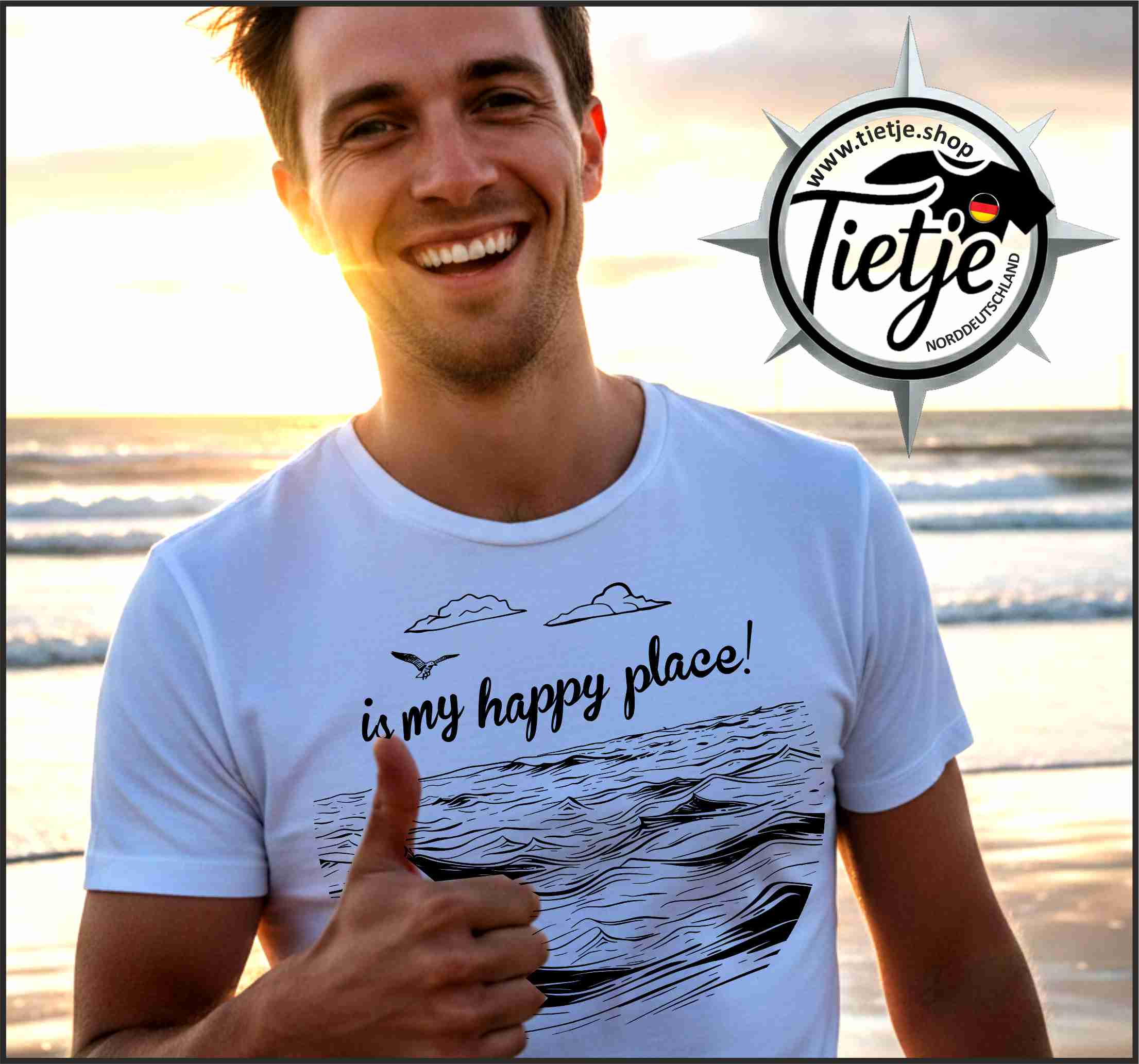 FUN & SUN - IS MY HAPPY PLACE  - Herren Shirt