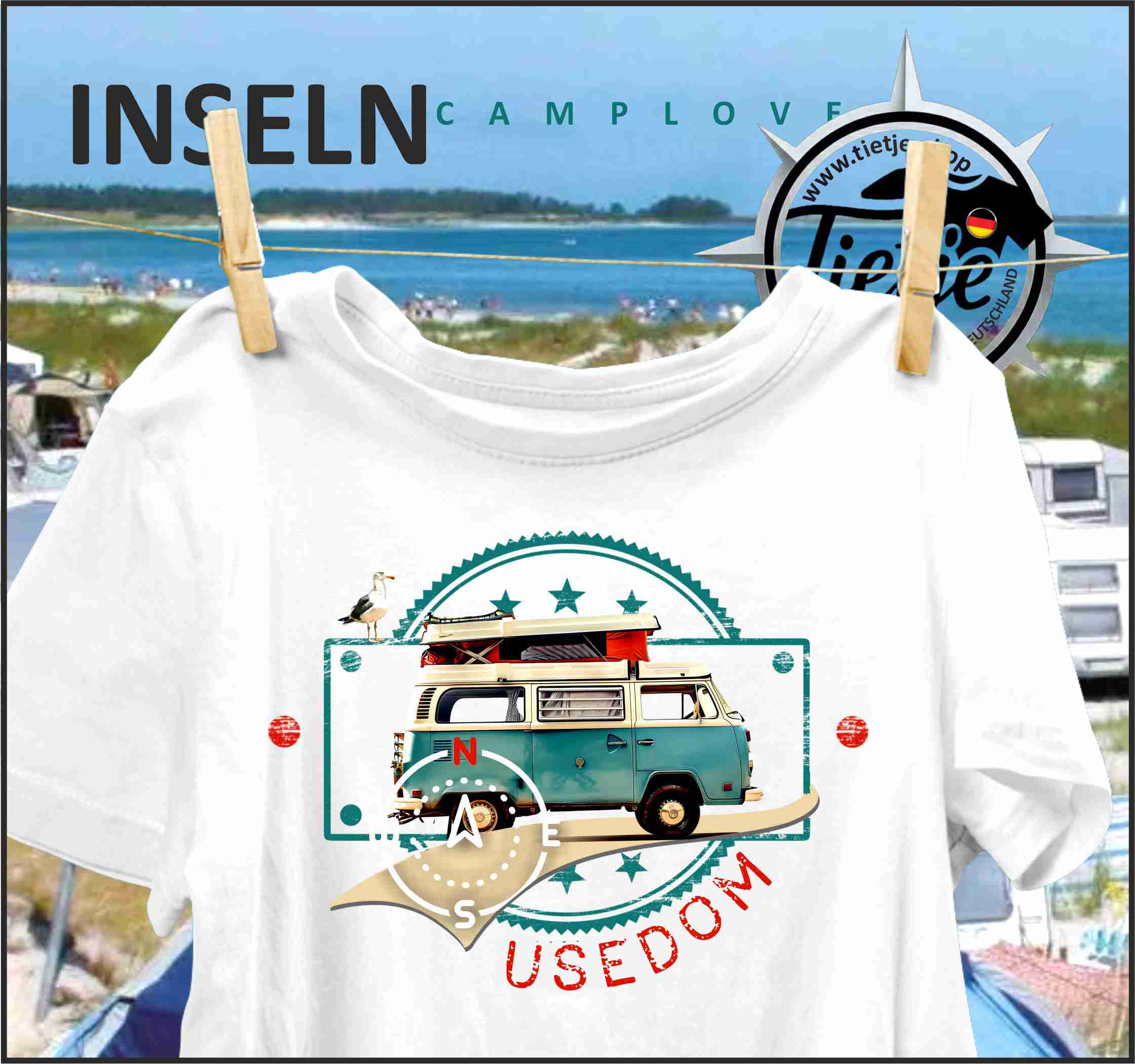 INSELN - USEDOM - CAMPLOVE - Herren Shirt