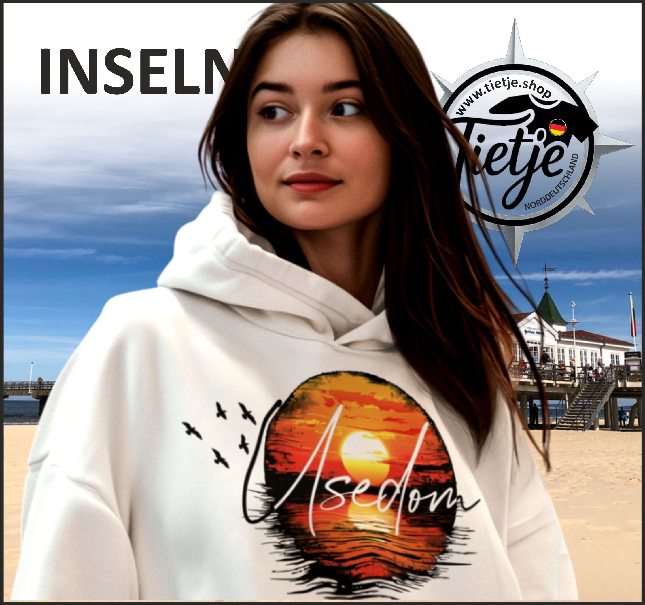 INSELN - USEDOM  - Unisex Kapuzenpullover Hoodie