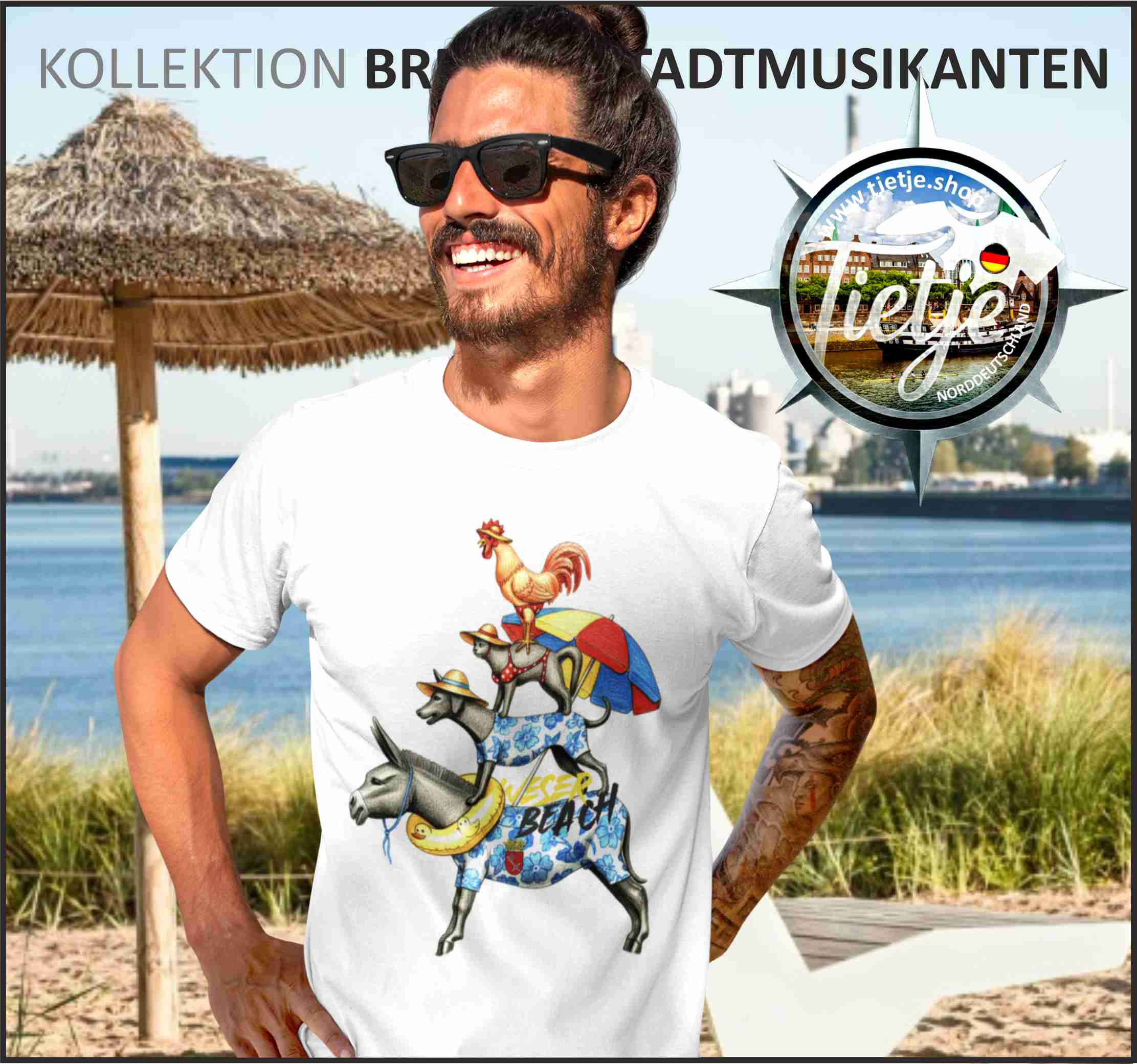 BREMEN - Stadtmusikanten - WESER BEACH  - Herren Shirt